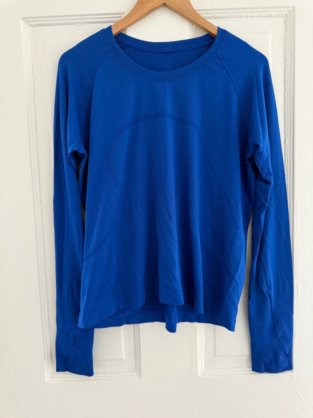 RARE Lululemon Athletica Blazer Blue Tone Swiftly Crew Neck Top 14